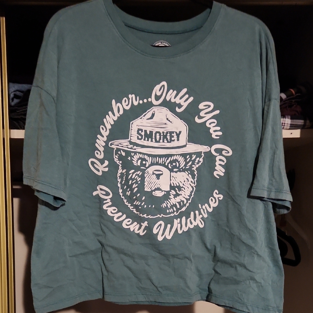 Teal Smokey Bear Graphic T-Shirt